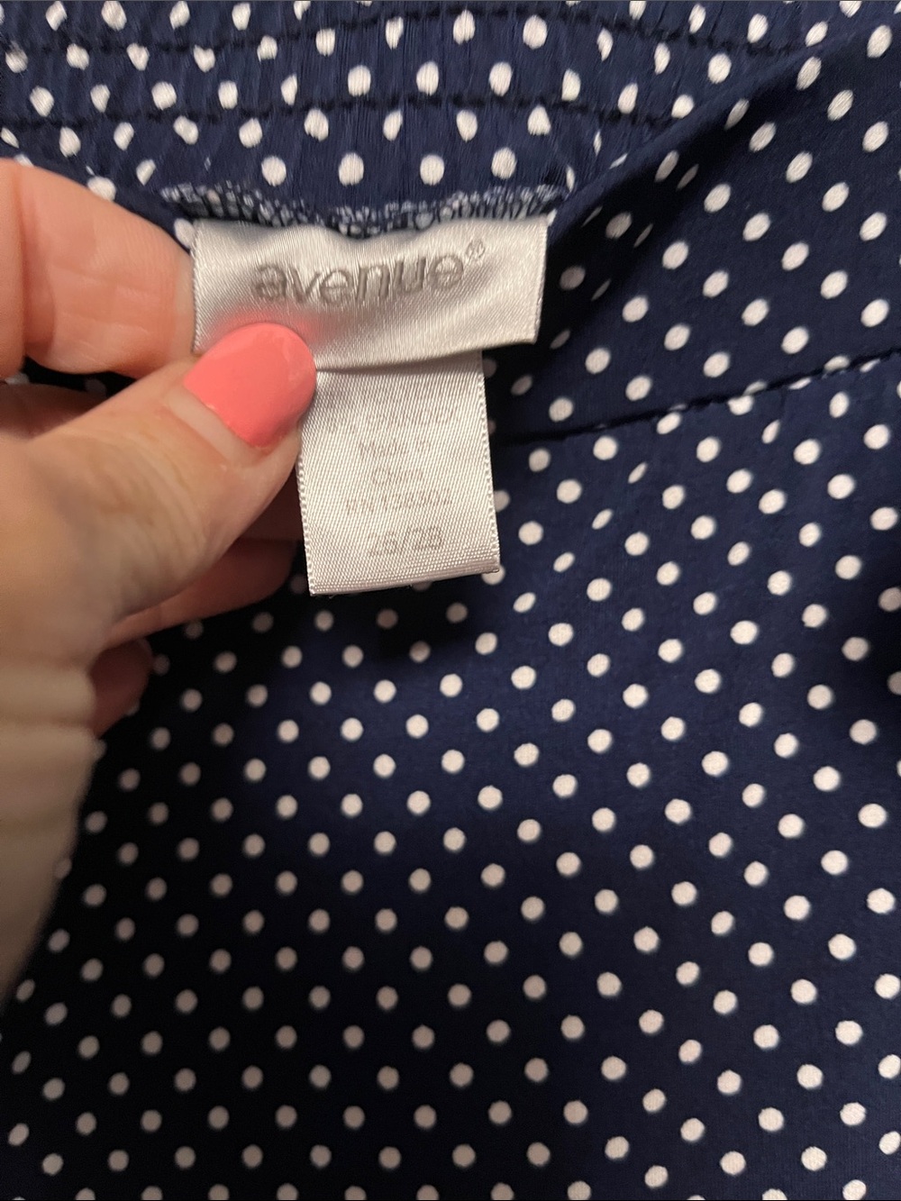Avenue Navy Polka Dot Pull-On Capris - Picture 2 of 5